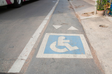 disabled lane on city street