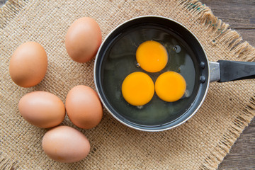 chicken eggs in the basket