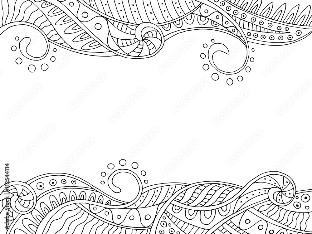 Fototapete Abstract pattern frame waves background illustration vector
