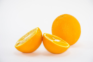 Orange slice isolated on white background. zoom in