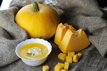 Pumpkin soup cooking