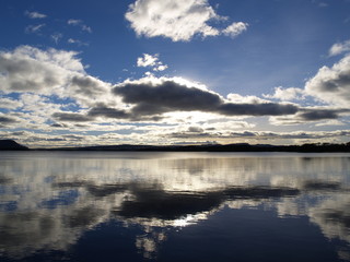 A reflective moment on a Scottish Loch.