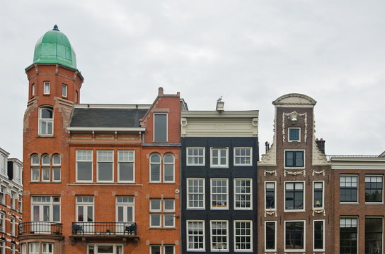 Typical Dutch Houses in Amsterdam