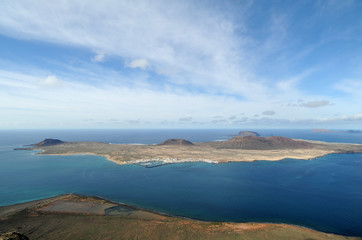 L'archipel Chinijo vu depuis le belvédère du Río à Haría à Lanza