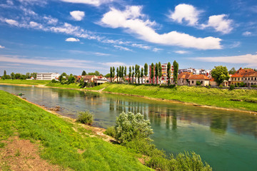 Fototapeta na wymiar River Kupa in town of Karlovac