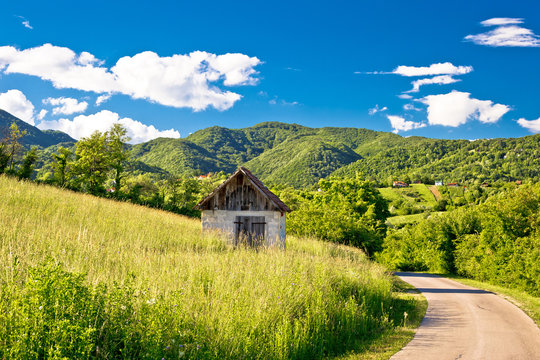 Landscape of green Zumberak hills