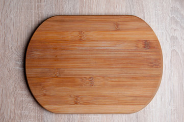 Cutting board on a wooden table