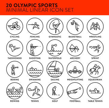 Modern Olympic Sports Icon with Linear Vector Style