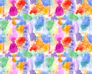 abstract watercolor seamless patternof multicolored spots