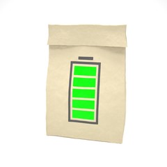 Lunch bag on white. 3d rendering.