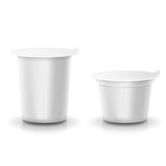 Realistic vector plastic container of yogurt or dessert