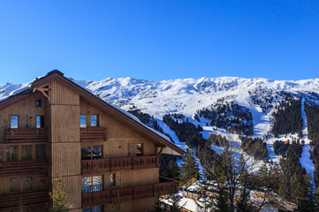 Chalet on the slopes of the valley Meribel. Ski Resort Meribel. 