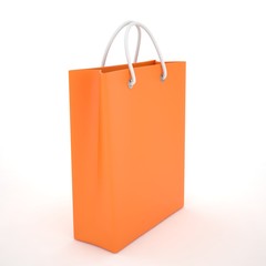 Paper Shopping Bag isolated on white background. 3d rendering.