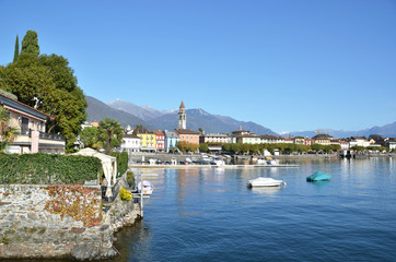 Ascona, famous Swiss resort at Maggiore lake