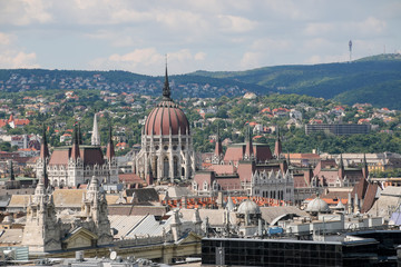 Fototapeta na wymiar Beautiful view of summer Budapest. Hungary. Panorama.
