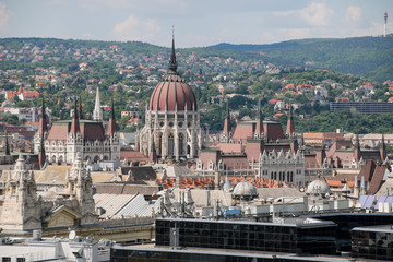 Fototapeta na wymiar Beautiful view of summer Budapest. Hungary. Panorama.