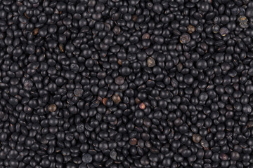 black lentils background closeup