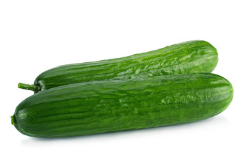 Long cucumber on white