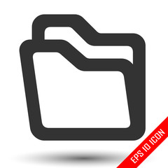 Folder icon. Flat icon of folder. Folder EPS. Vector illustration.