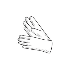 Gloves sketch icon