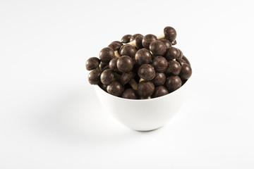 original cookies in the shape of mushrooms with chocolate hat