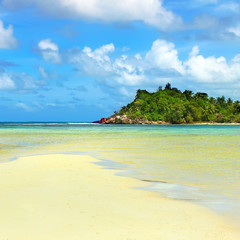 Seychelles beach at midday
