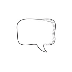 Empty speech square sketch icon