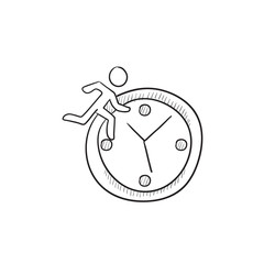 Time management sketch icon.