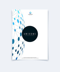 Brochure design, flyer, leaflet, with abstract molecule structur