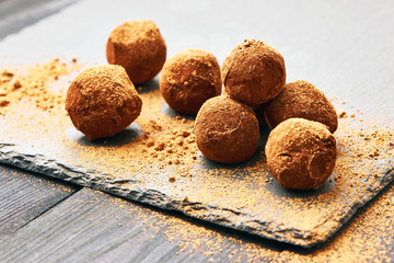 Homemade chocolate truffles