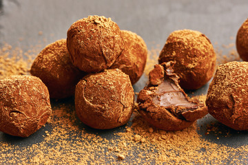 Homemade chocolate truffles