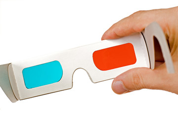 3d glasses isolated on the white background