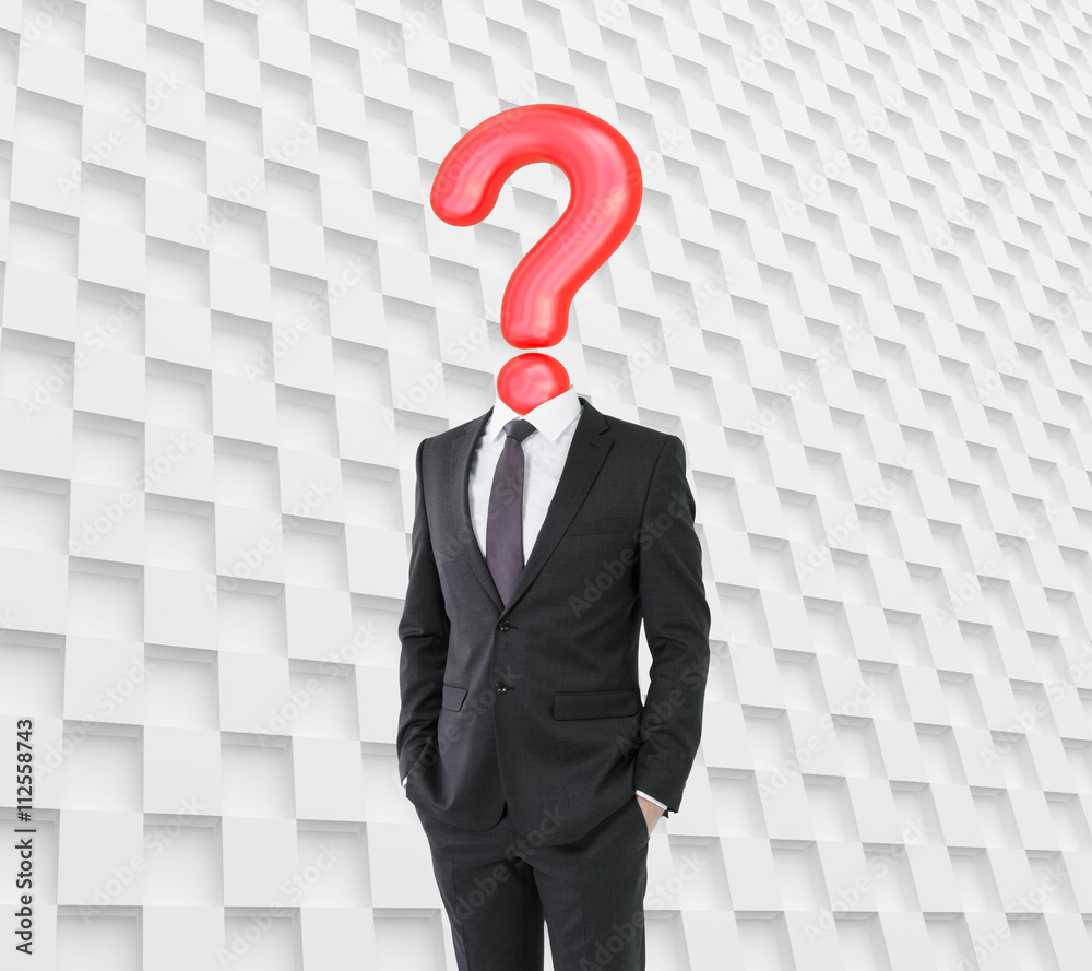 Aufkleber question mark head patterned background