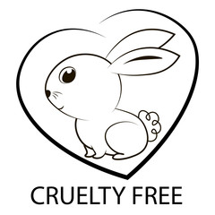 Animal cruelty free icon design. Animal cruelty free symbol design. Product not tested on animals sign with bunny rabbit. Vector illustration.