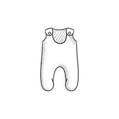 Baby romper sketch icon.