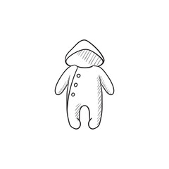 Baby rompers sketch icon.