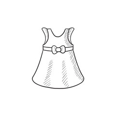 Baby dress sketch icon.