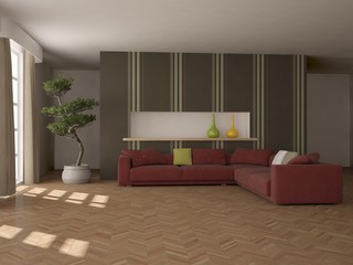 white interior design of living room