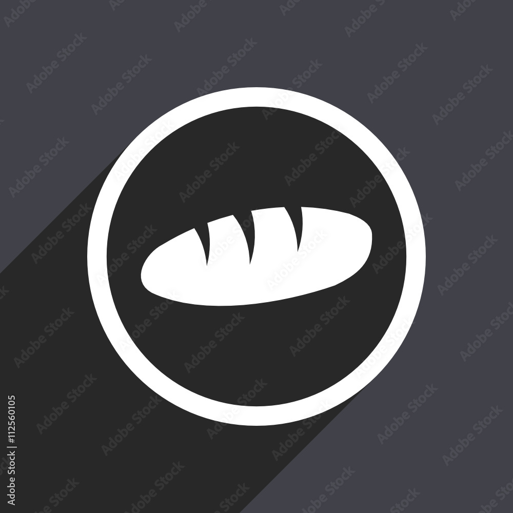 Aufkleber Flat design gray web bread vector icon
