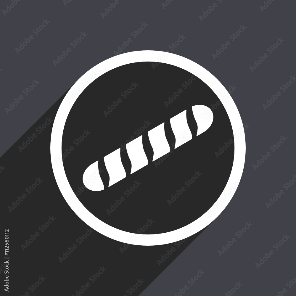 Aufkleber flat design gray web baguette vector icon