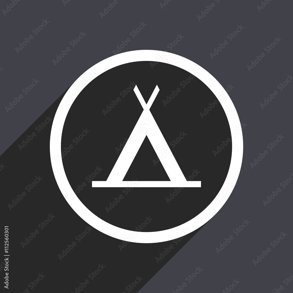 Poster flat design gray web camping vector icon