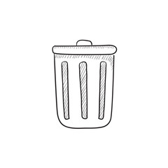 Trash can sketch icon.