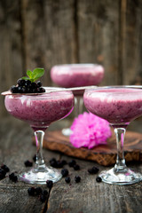 Natural yogurt with fresh bilberry
