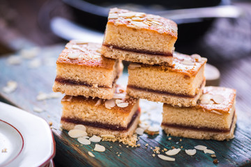 stack of almond cake