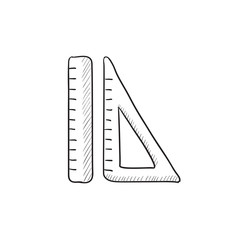 Rulers sketch icon.