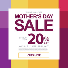 Mother's Day Holiday Sale Promotion Design Coupon Template
