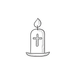 Obraz premium Easter candle sketch icon