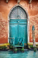 Poster Venetië houten deur © adisa