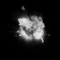 White explosion on the black background