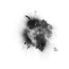Black explosion on the white background - obrazy, fototapety, plakaty